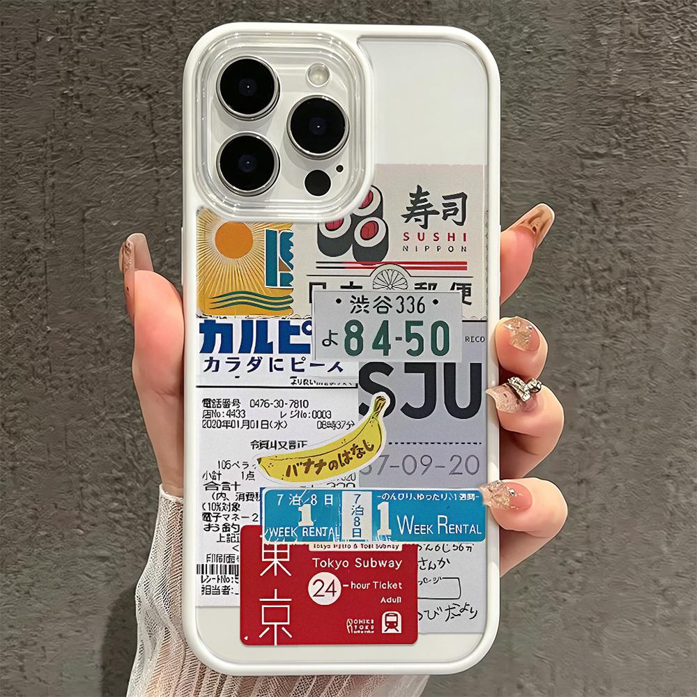 Japanese Collage Clear Silicone Case For Iphone 12 14 Plus 11 16 13 17 15 Pro Max Anti-Yellowing Slim Protective Cover