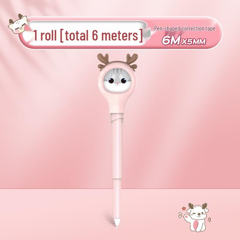 Strapazierfähiges Korrekturband im Stiftformat mit drehbarem, austauschbarem Kern für Schüler