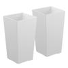 Tall Planters Set of 2, 550 Mm Large Outdoor Taper Planters for Outdoor Indoor Plants, Front Porch Plastic Modern Flower Pots with Casters, Inner Pot