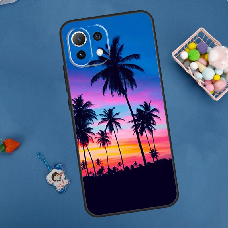 Sommer Strand Sonnenuntergang Palmenbaum Hülle Für POCO F5 X3 X5 Pro X4 F4 GT C40 M5s F3 Abdeckung Für Xiaomi 13 12 Lite 12T 11T Pro 12X