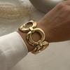 Gold Silver Geometric Spring Bangles Water Drop Cuff Wide Bangles  Chunky Bangles