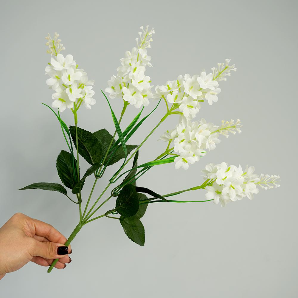 5 Heads Artificial Lavender Fake Wisteria Flowers 14.5'' Faux Hyacinth Flowers for Home Garden Decor