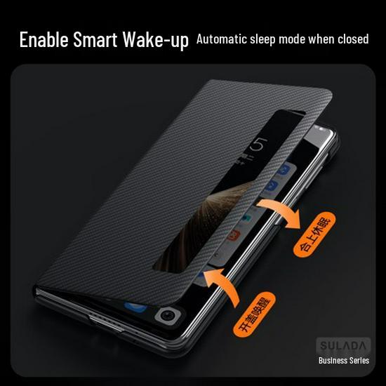 Honor Magic V6 Flip Case: Magnetic, Shockproof, Fiber Texture Business Protective Cover