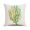 Watercolor Painting of Coral Marine Creatures Digital Printing Short Plush Pillow Covers for Car Sofa Office Cushion Cover
