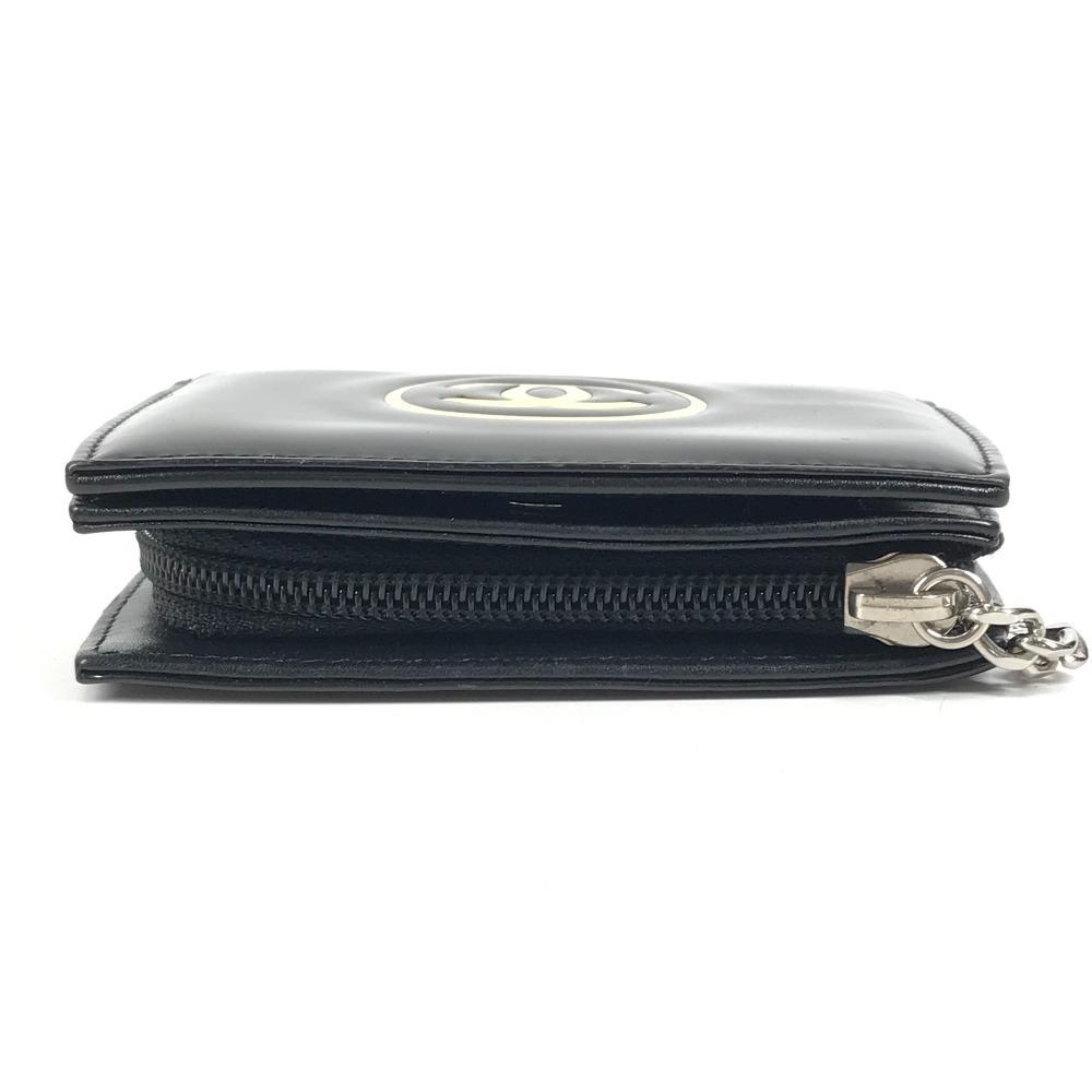 CHANEL Makeup palette CC CC Mark logo Compact Folded wallet enamel Black/White
