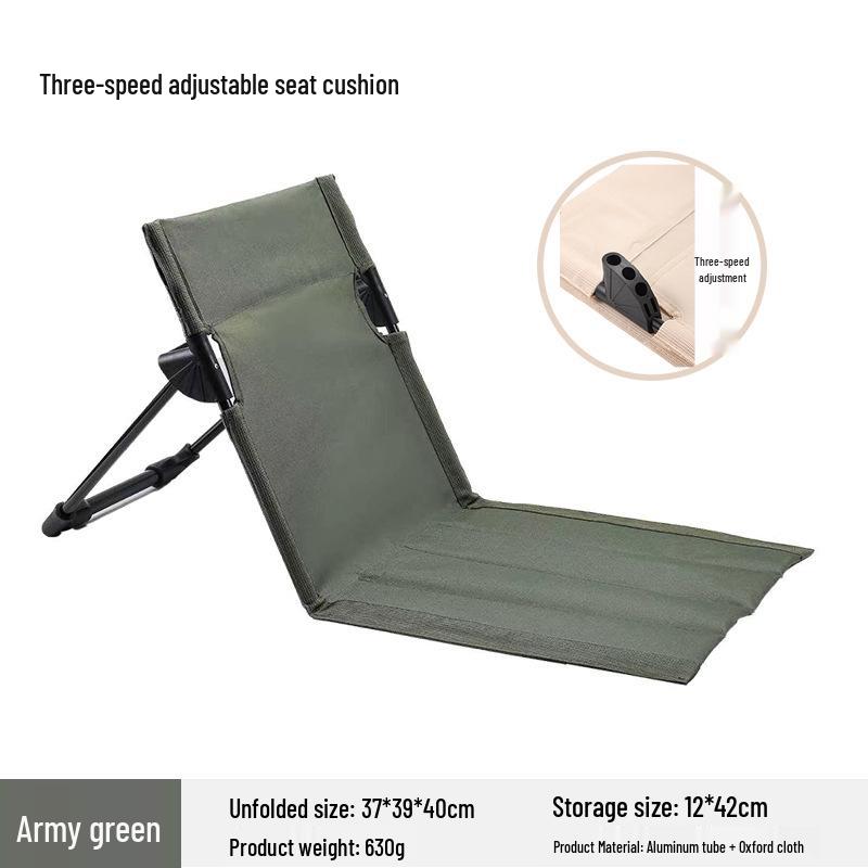 Portable Folding Outdoor Chair with Back Cushion for Camping, Beach, Balcony, Park, Lawn, and Picnic.