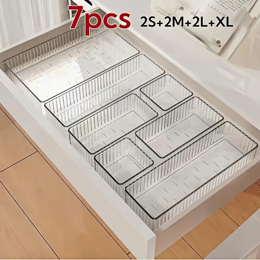 Clear Acrylic Cosmetic Storage Box Suitable for Vanity Storing Lipstick Eyeshadow Skincare Products Home Use Drawer Divider Desktop Makeup Organizer
