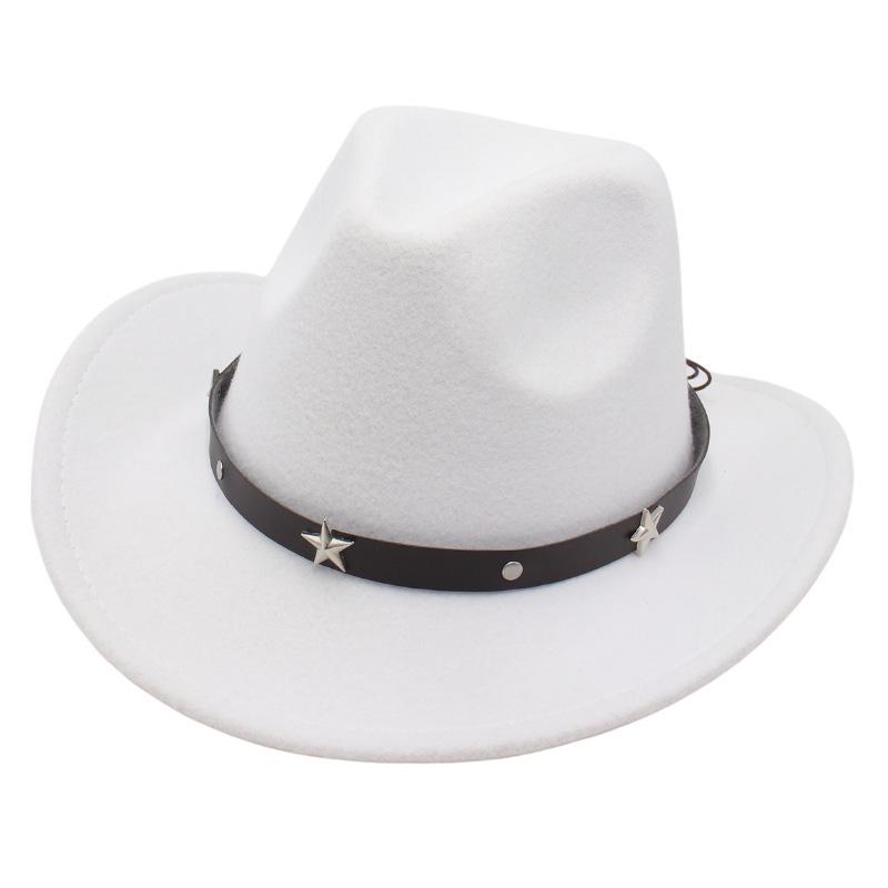 Fashion Cowboy Hat Black Bowler Hat Jazz Hat English Vintage Felt Hat Knight Hat