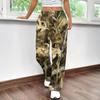 Women's fashion printed pocket elastic waist casual pants