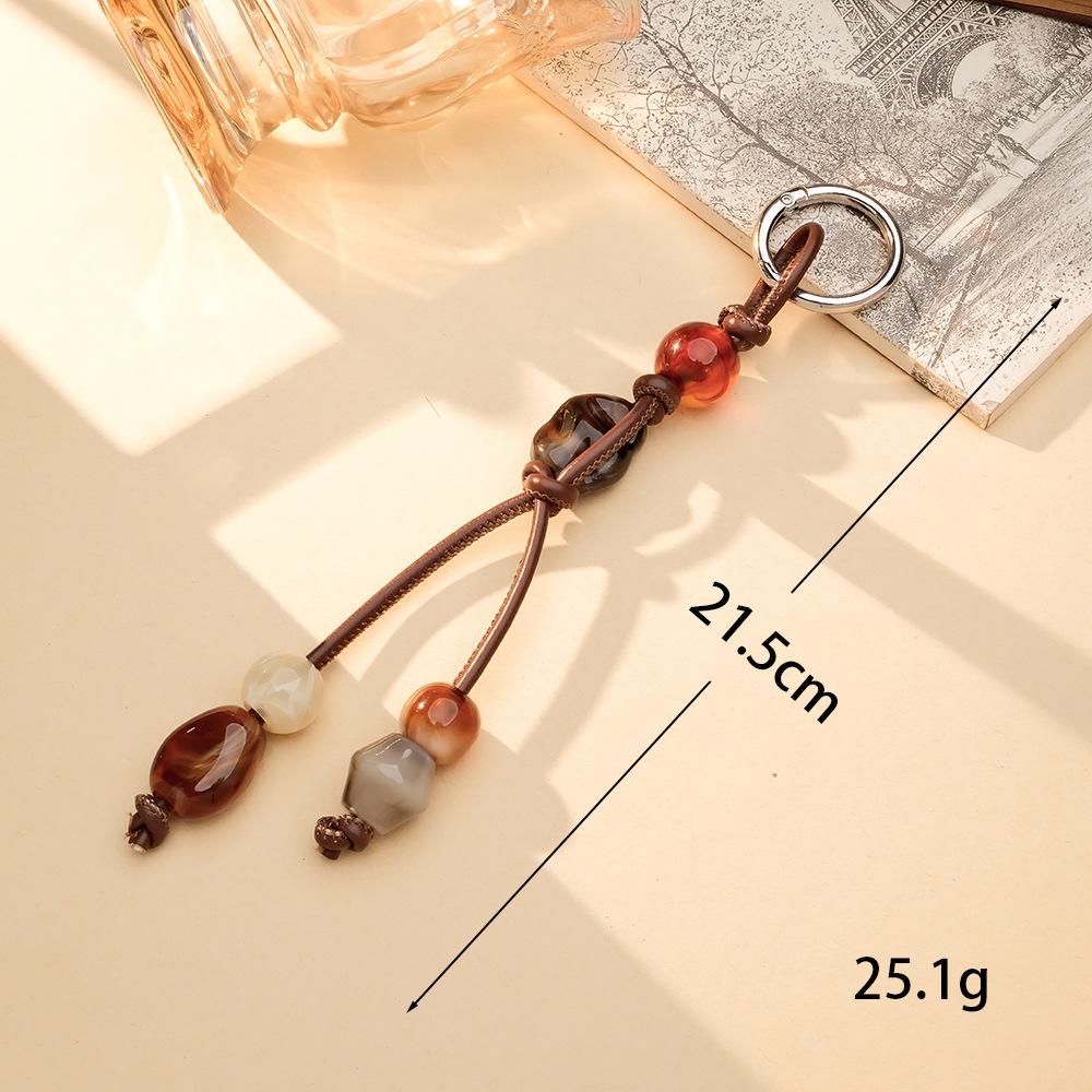 Handmade Vintage Stone Peach Charm Boho Bag Pendant Rustic Lucky Amulet Gift Women Trendy Jewelry Bag Charm