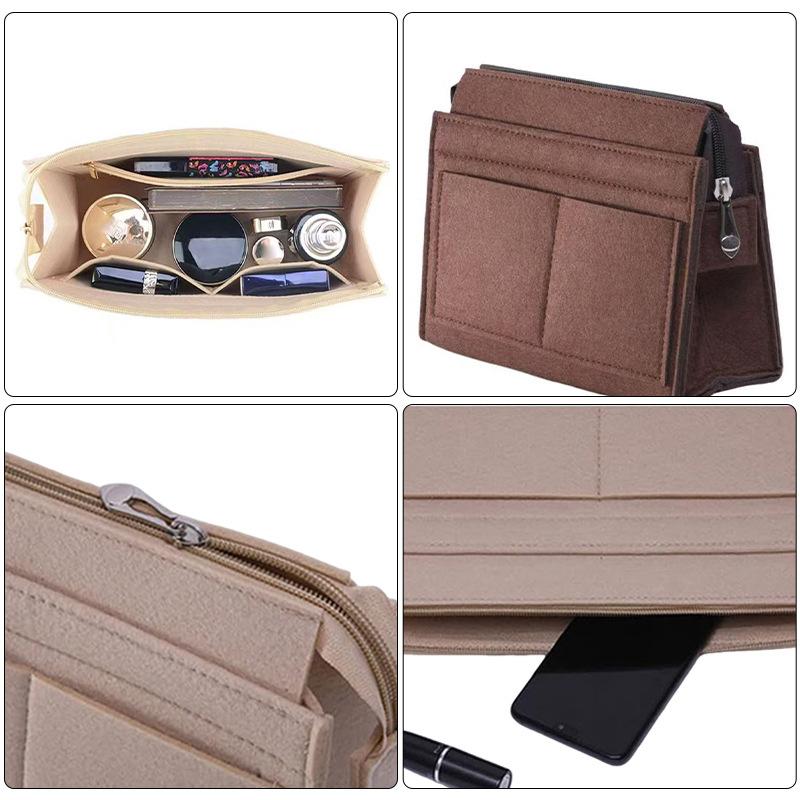 Purse Organizer Insert, Multi-Pocket Felt Bag Organizer For Handbag Tote Bag Purse Organizer