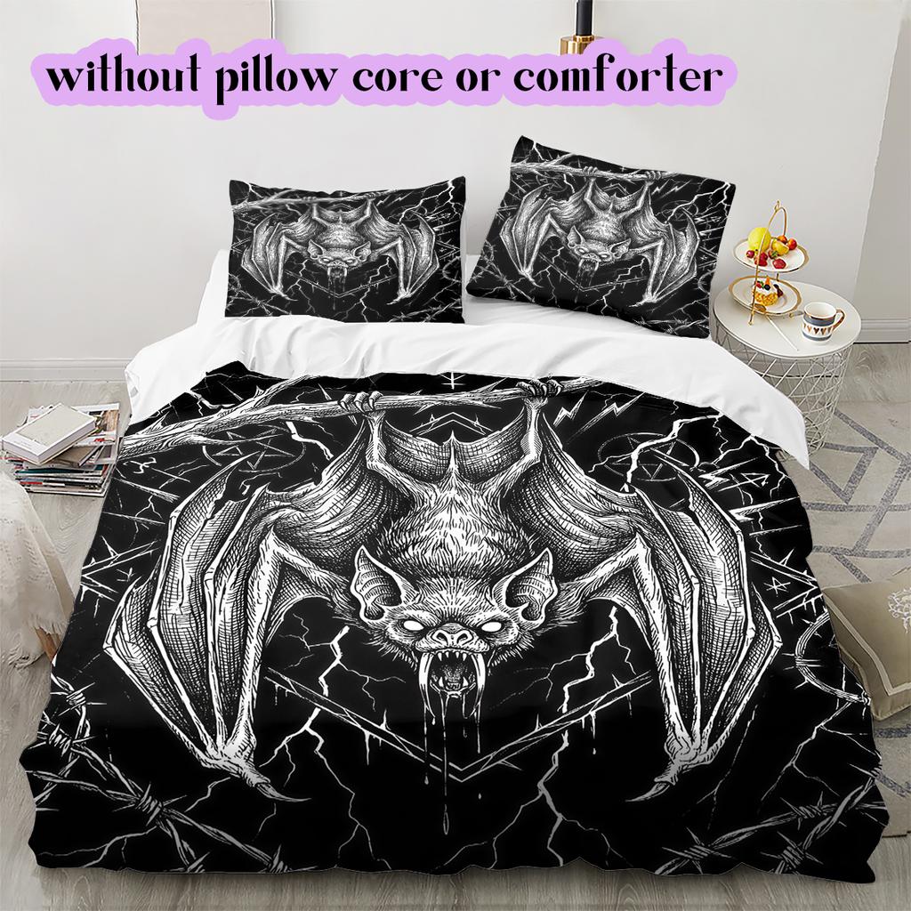 Thorn Gothic Dark Pattern Bedding Quilt Set Quilt Cover Pillowcase Home Decoration Birthday Gift (1 * duvet cover + 2 * pillowcase, without core)