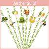 Theme Patrick St Clover Pattern Disposable Paper Straw Party Prop Decoration