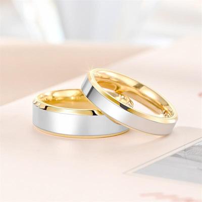 Anello Coppia Bicolore Oro Acciaio Titanio - Gioielli di Moda
