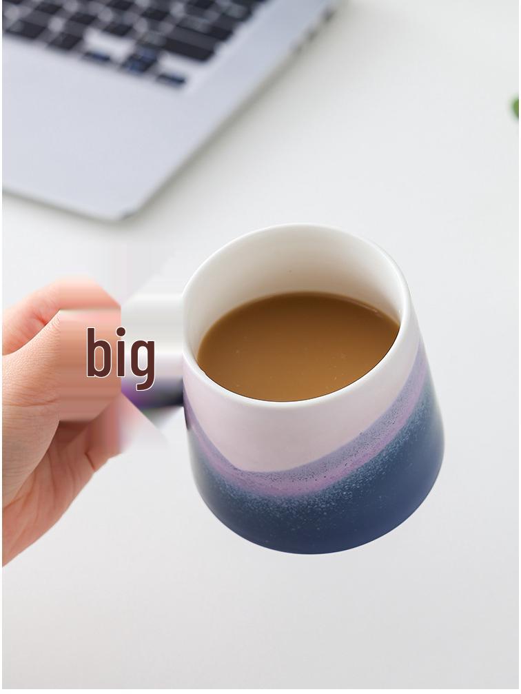 Nordic Gradient Ceramic Tea Cup with Lid - Exquisite Couple Souvenir for Office or Home