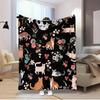 VIKAMA Cat and Floral Flannel Blanket Cat Blanket Is Soft and Machine Washable, Suitable for Sofa or Bed Home Decoration