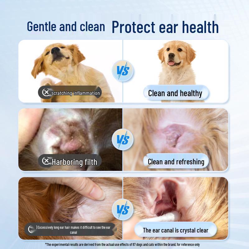 Universal Pet Ear Cleaning Powder for Dogs & Cats - Painless Ear Hair Removal & Mite Control