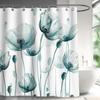 1 Piece Floral Printed Polyester Shower Curtain - No Drilling Required, Machine Washable Bathroom Decor, Machine Washable Fabric