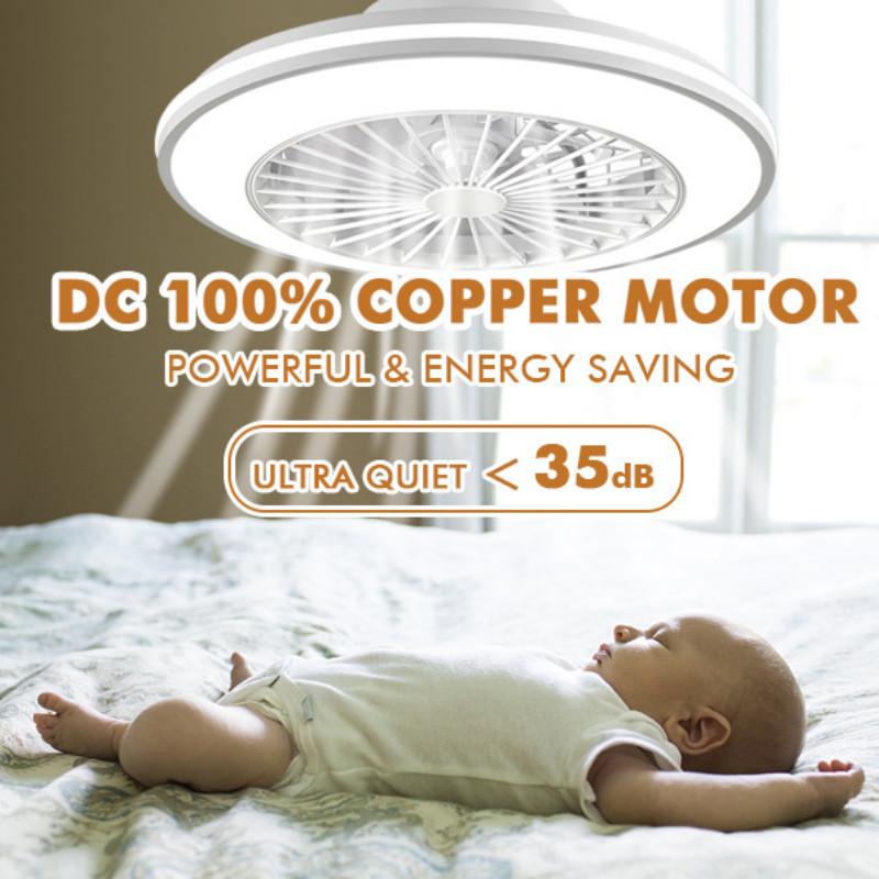 Lampada Ventola da Soffitto Silenziosa da 20 Pollici 110V-220V Lampada Ventola da Soffitto Regolabile a Sei Velocità per Camera da Letto Lampada Ventola da Soffitto Elettrica