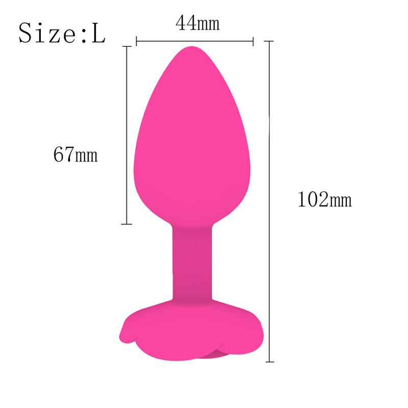 Rose Silicone Anal Plug Set of 3 Sizes Prostate Massager Butt Plugs Stimulator for Couples Men Women Anal Trainer Sex Toy