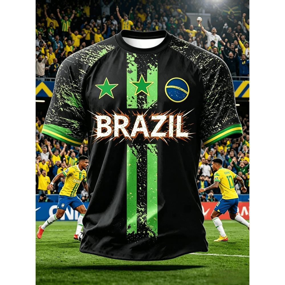 2026 New Brazil Football Jersey T Shirt Brazilian National Team Shirt O Neck Oversized Casual Streetwear Mens Apparel Fan Jersey