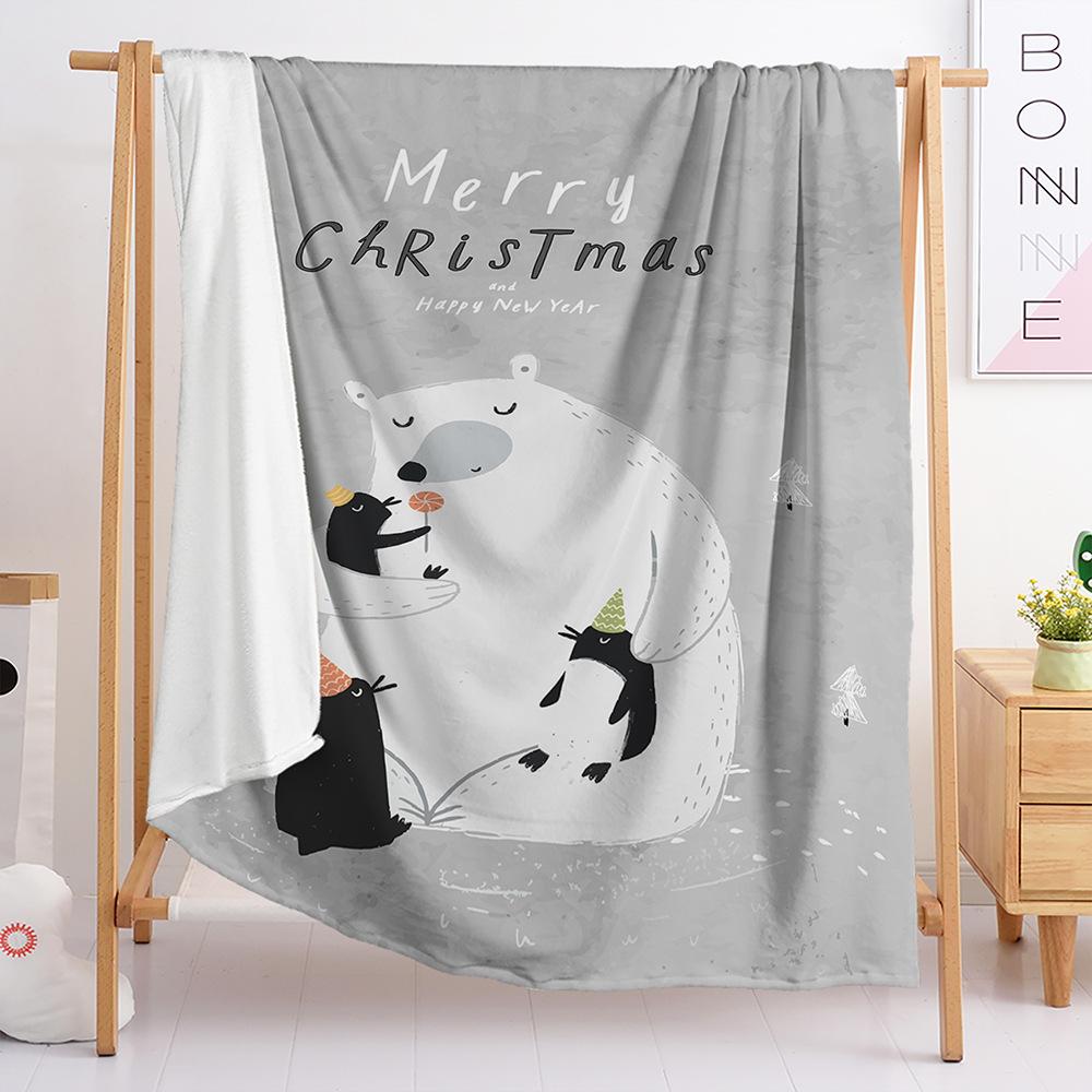 Blanket Flannel Blanket Christmas Illustration 3D Digital Printing Blanket Blanket Living Room