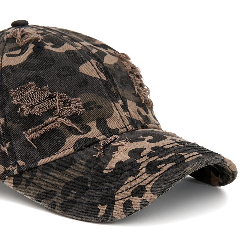 Ripped Camouflage Baseball Cap Unisex Hip Hop Cotton Cap