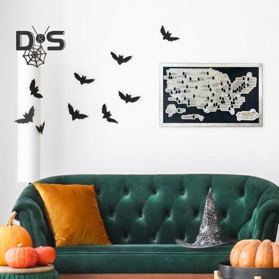 

Деревянная карта с привидениями на Хэллоуин, карта с привидениями и 76 жетонами призраков, жуткие призрачные места, доска-головоломка, настенное украшение