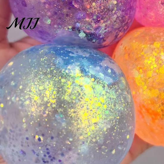 Bling Stressball 1/4 Stück Glitzer Entspannungsball Transparent Mehrfarbig Knetz-Zucker Tragbar Reise Zuhause Büro Angstlösend Fidget