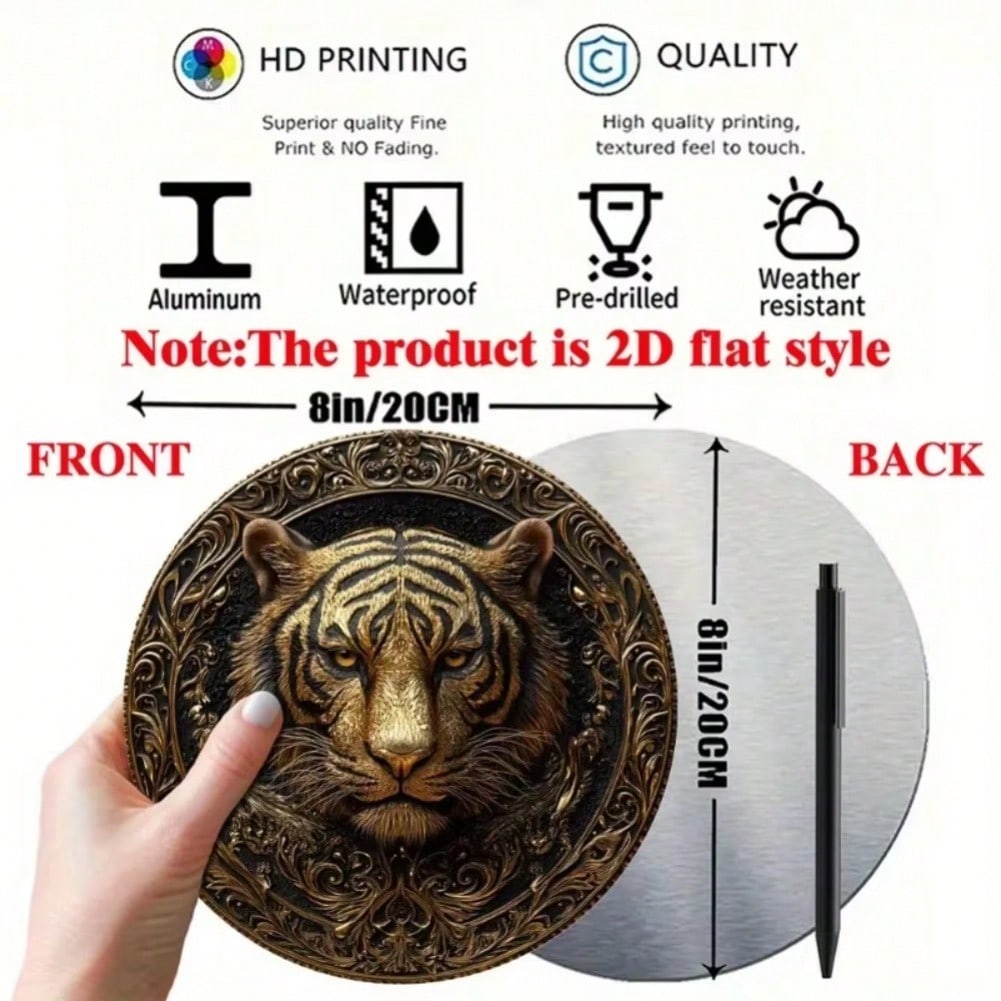 

3D Металлическая настенная art Тигр Декор для дома Вечеринка Хэллоуин Подарок 20x20 разноцветный