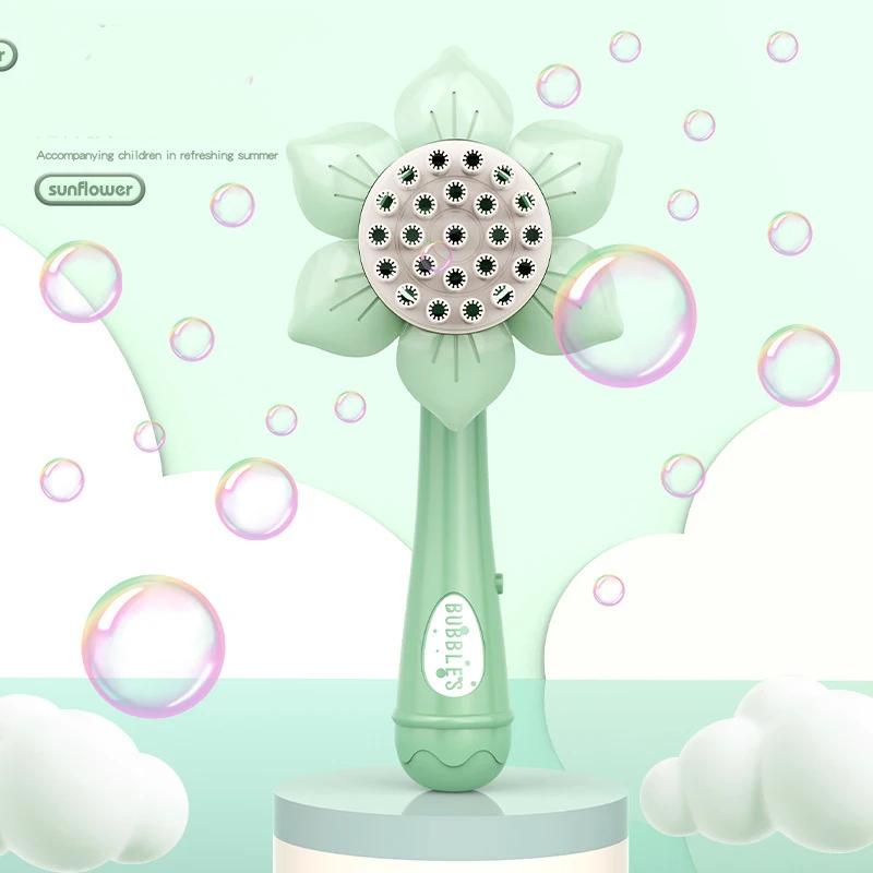 23 Hole Sunflower Bubble Machine Electric Automatic Bubbles Maker Pomperos Summer Soap Blower Outdoor Toys for Girls Children