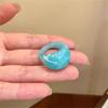 Multicolor Floral Acrylic Jelly Ring Y2K Style Statement Jewelry for UK EU Markets US Size 7 Eco-Friendly Material Rings Girls