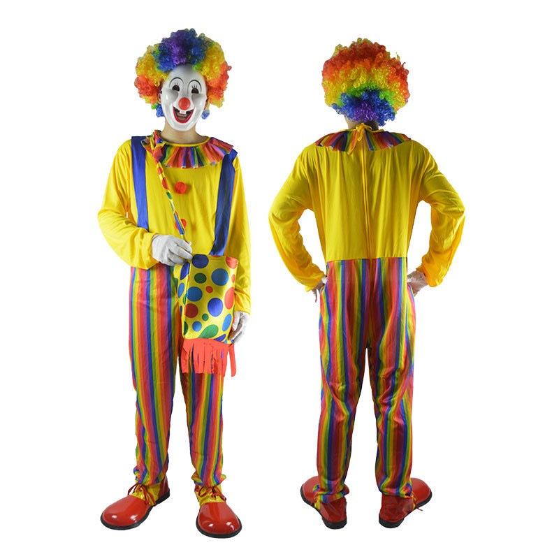 Men Killer Clown Costume For Halloween Parties Soft And Comfortable Jumpsuit**