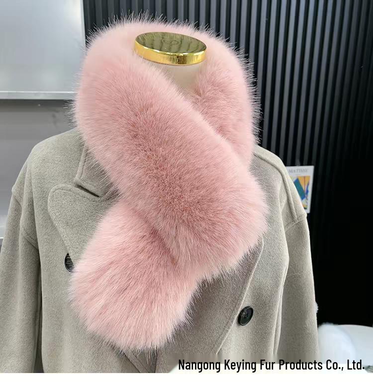 Korean Style Double-Sided Faux Fox Fur Neck Gaiter Scarf
