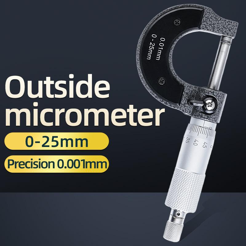 Precise Gauge Micrometer 0-25mm 0.01mm Outside Metric Caliper Measurement Micrometer Tool Mechanical Micrometer