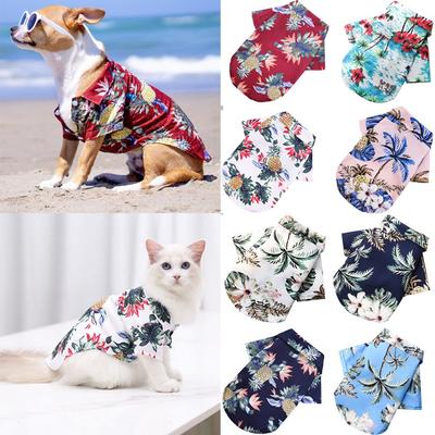 Estampa Camisa de Verão para Pet Roupas Havaianas para Pet Camisas para Cachorro Pet Roupas para Cachorro Pet Camisas Camisetas para Cachorro