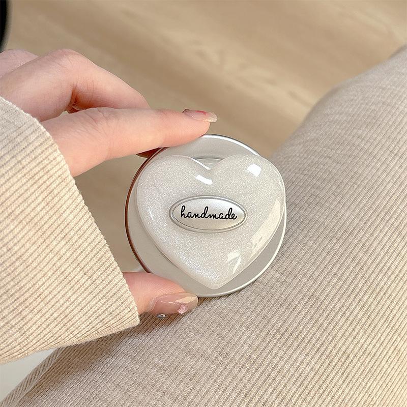 Little Fresh Girl Heart-Shaped Mobile Phone Airbag Bracket Magnetic Glitter Magsafe Ring Desktop Watching Drama Lazy