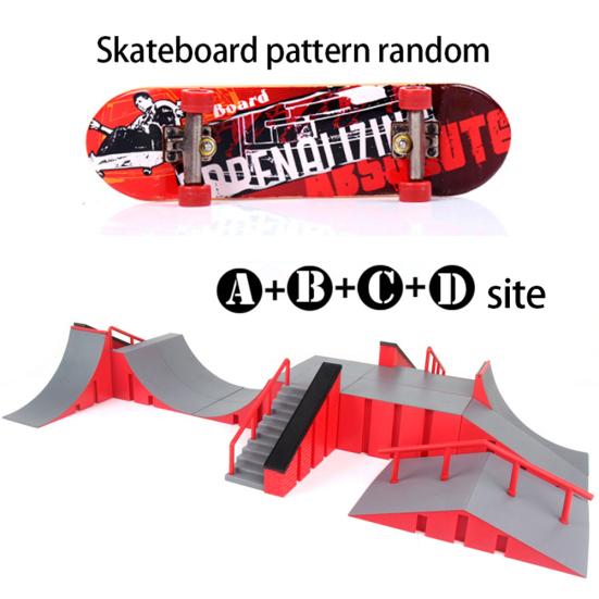 Kids Professional Mini Finger Board Skateboard Skate Park Training Prop Toys Set