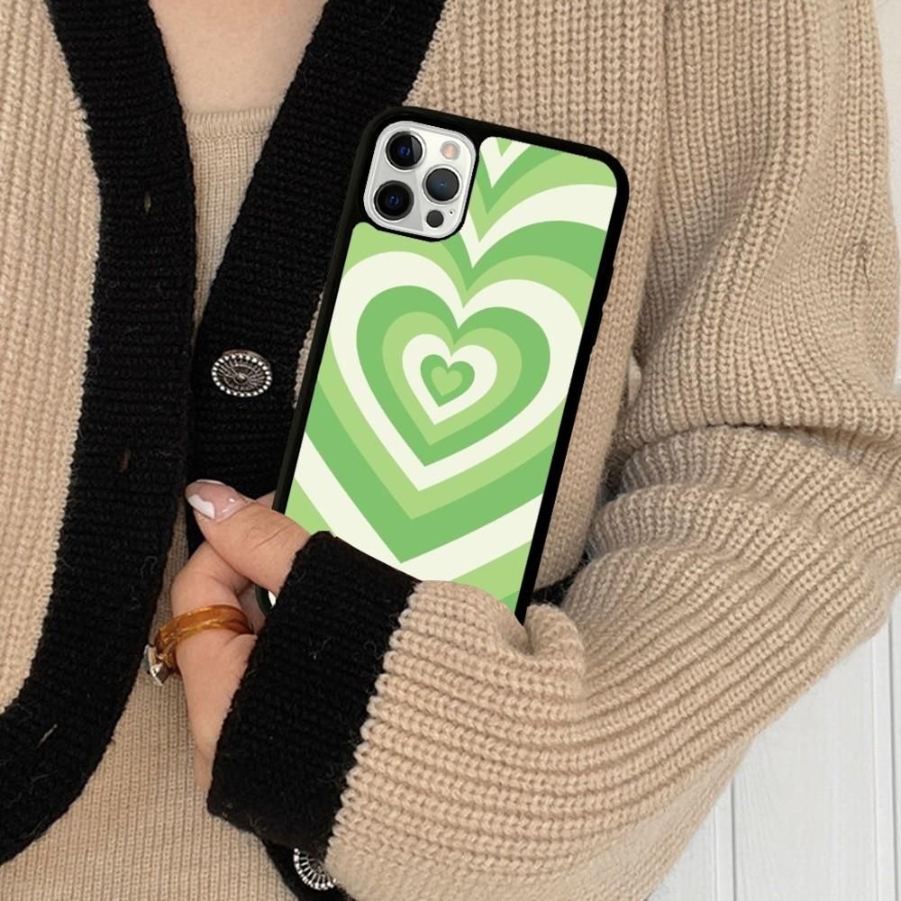 Heart Circle Phone Case Silicone PC+TPU For For iPhone 11 12 13 14 15 16 Plus Pro Max Cover