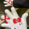 Cute Hello Kitty Plush Gloves Student Five-Finger Gloves Winter Warm Cold-Proof Kt Cat Gloves  Women'S Accessories Gifts