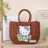 Colorful Imitation Rattan Woven Ladies' Picnic Handbag