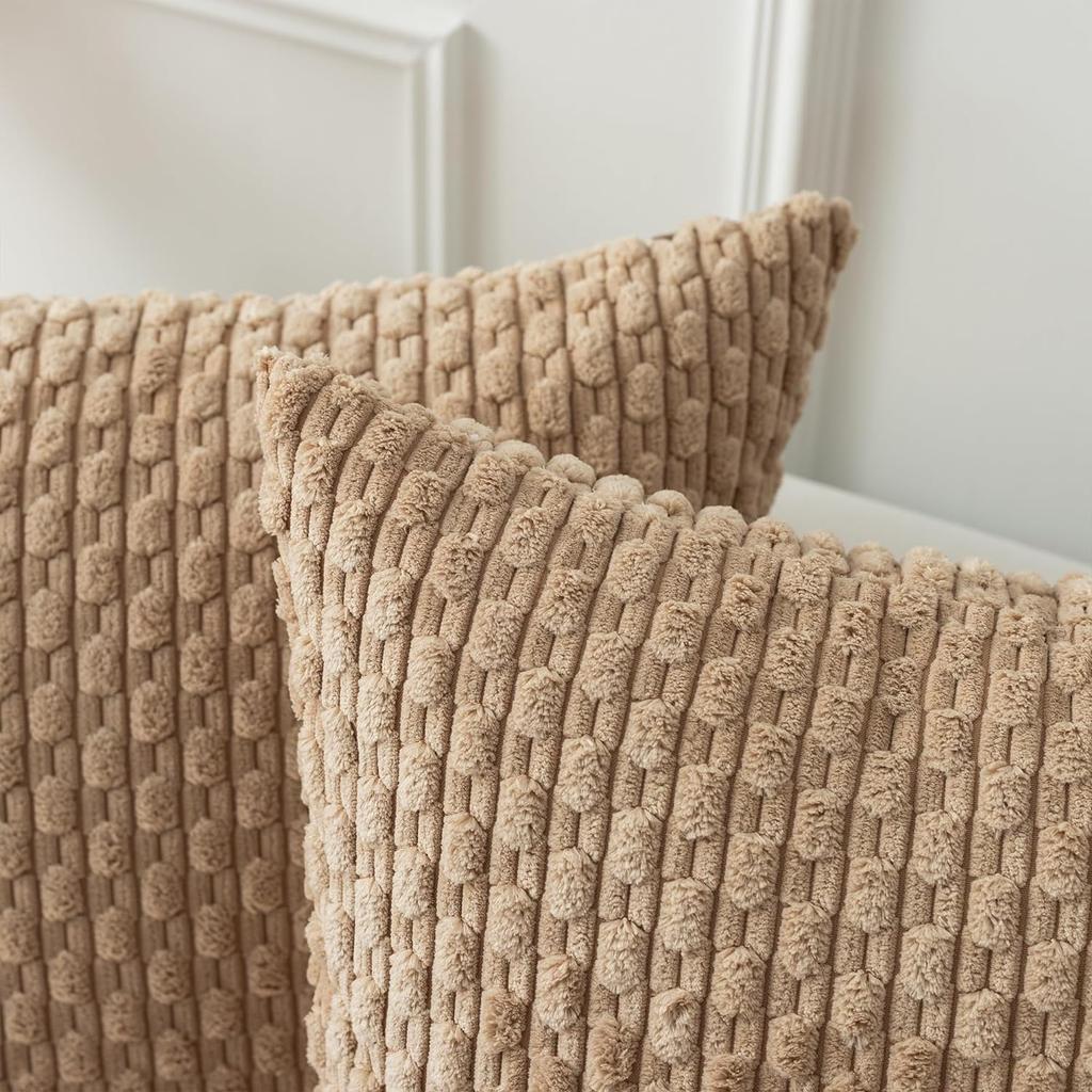 40/45/55x55cm Cushion Cover Corduroy Pillowcase Khaki Striped Pillow Cover for Sofa Couch Living Room Bed Large Size Home Decor