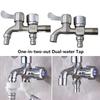 Alloy Brushed Faucet for Washing Machine One In Two Out Dual Use Faucets 4-point Household Water Switch
