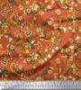 Soimoi Japan Crepe Satin Fabric Leaves & Floral Artistic Decor Fabric Printed Metre 42 Inch