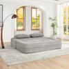Modular Cloud Sofa with Armchair, Foldable Sleeper, Guest Bed & Floor Sofa, Convertible Sofa with Pockets for Phone and Remote Control, Light Gray