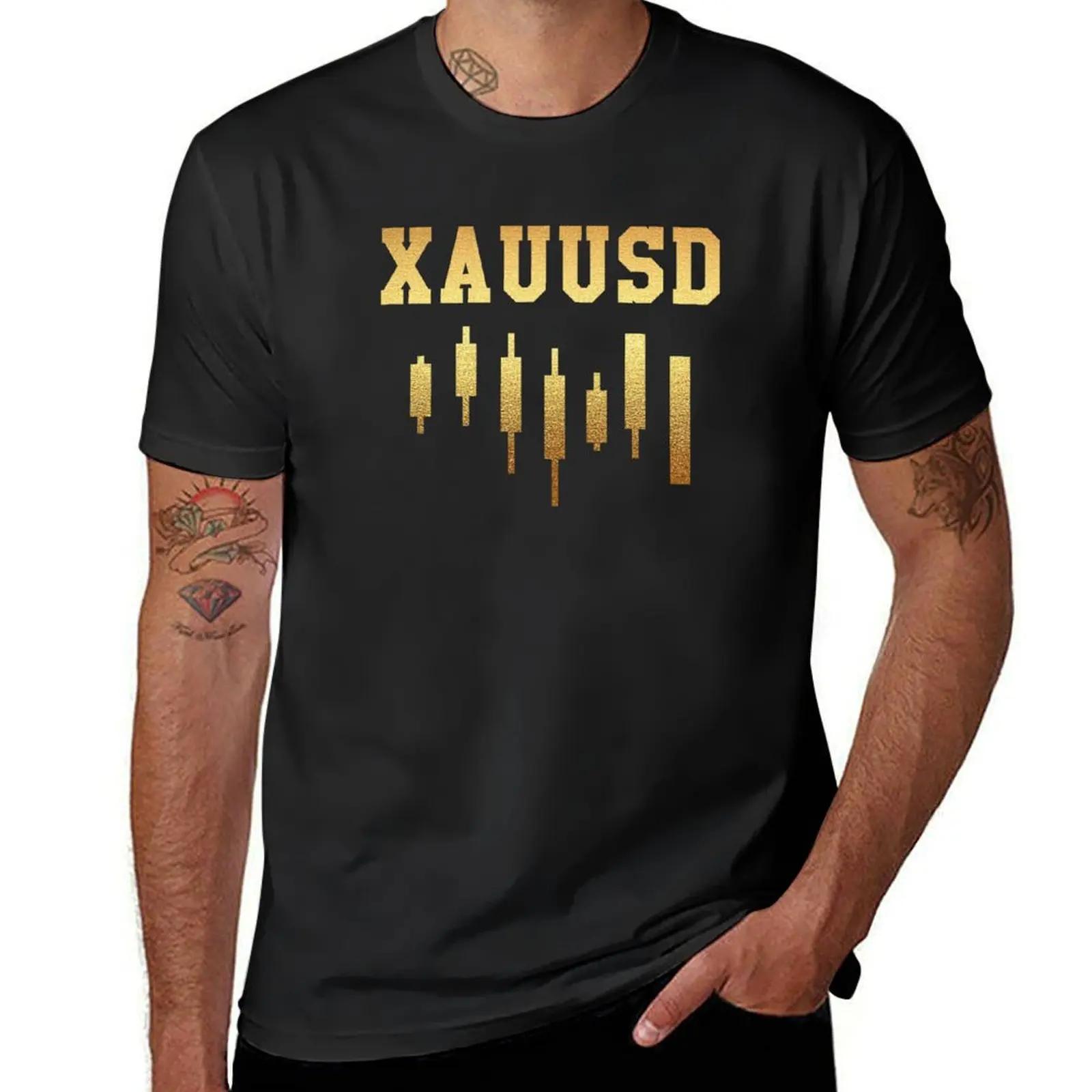 

Korean Fashion Funnys Clothes for Men XAUUSD Day Trading Gold Forex S TShirt Men Clothing Graphic Harajuku Summer Tops L