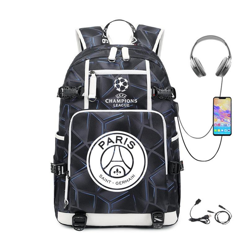 Football Peripheral Printing Usb Charging Port Leisure Travel Mountaineering Bag Large Capacity Go Out Portable Backpack