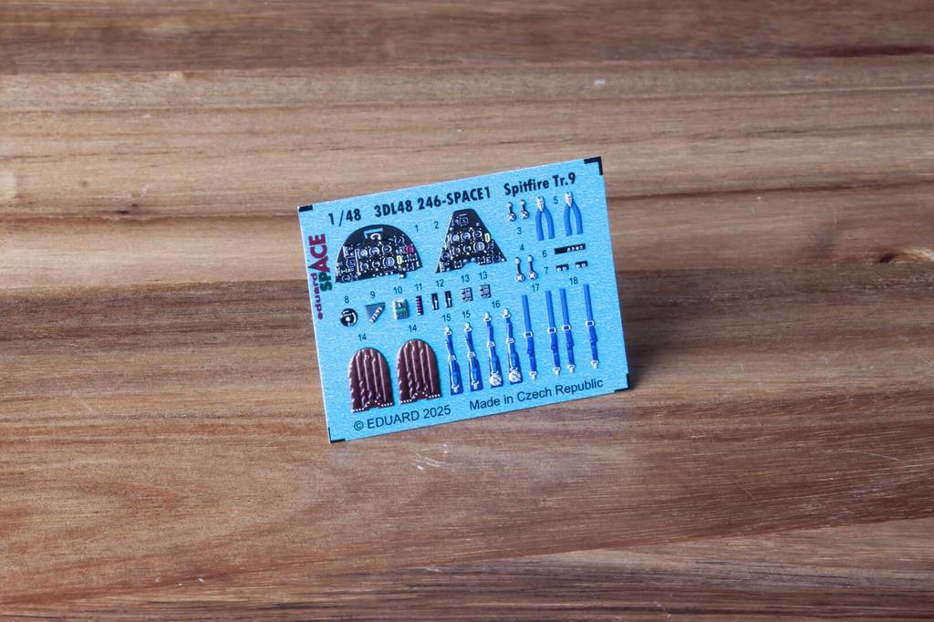 Eduard 1/48 Space Spitfire Tr.9 Interior 3D Decal with Etching Parts Set (for Airfix) Plastic Model Decal EDU3DL48246 (Airplane)