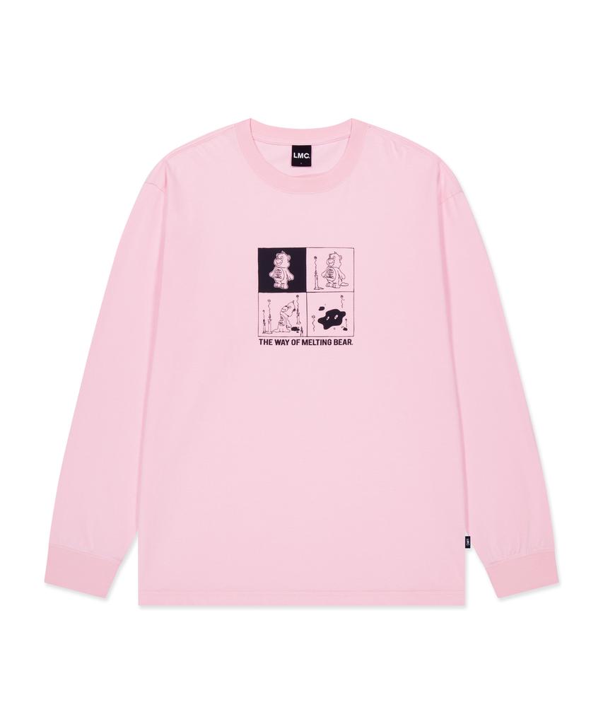 LMC Melting Bear Long Slv Tee Pink