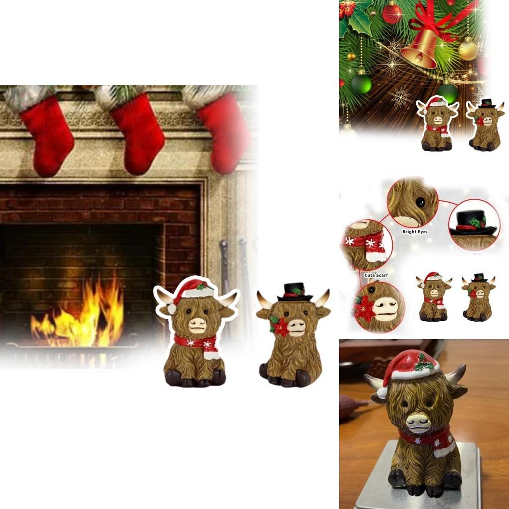 Adorable Highland Cow Resin Decoration Perfect For Christmas Home And Garden Gifts